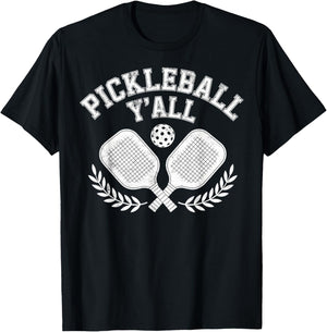 Vintage Pickleball Y'all Player Pickleball Joke Squad Court T-Shirt - T-Shirt | Black
