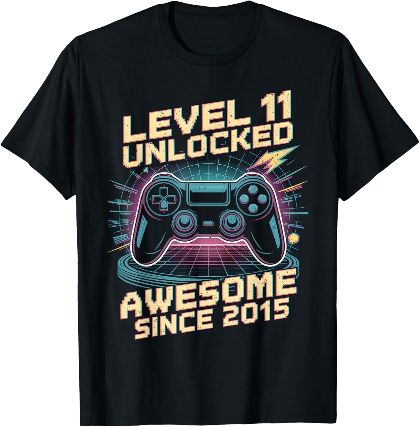 11 Year Old Boy Level 11 Gamer 2015 11th Birthday Party Gift T-Shirt - T-Shirt | Black