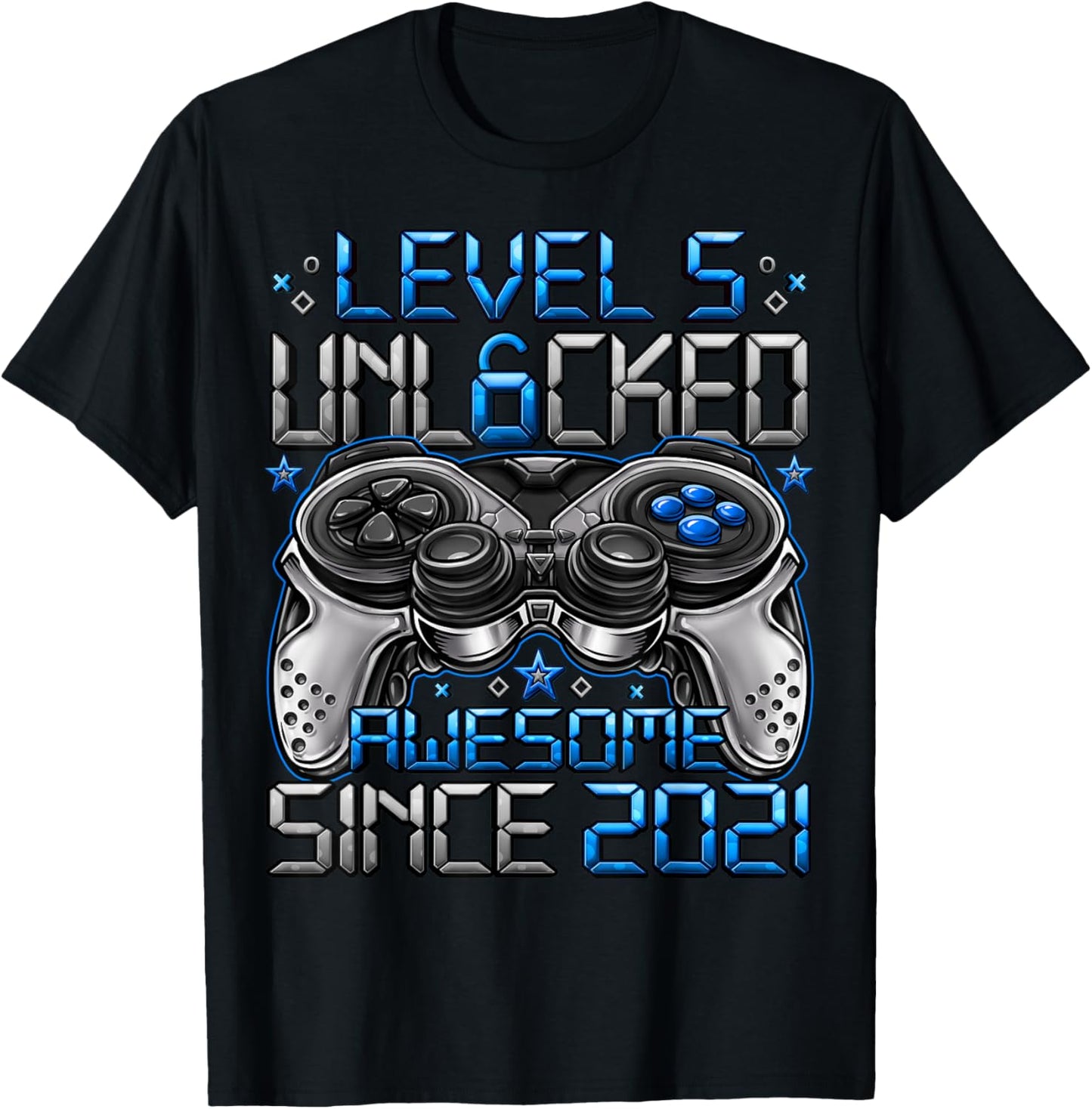 Level 5 Unlocked 5 Year Old Gifts Boys 5th Birthday Boy T-Shirt - T-Shirt | Black