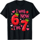 I was 6 Now I'm 7 Year Old Birthday Girl Strawberry 6 7 Bday T-Shirt - T-Shirt | Black