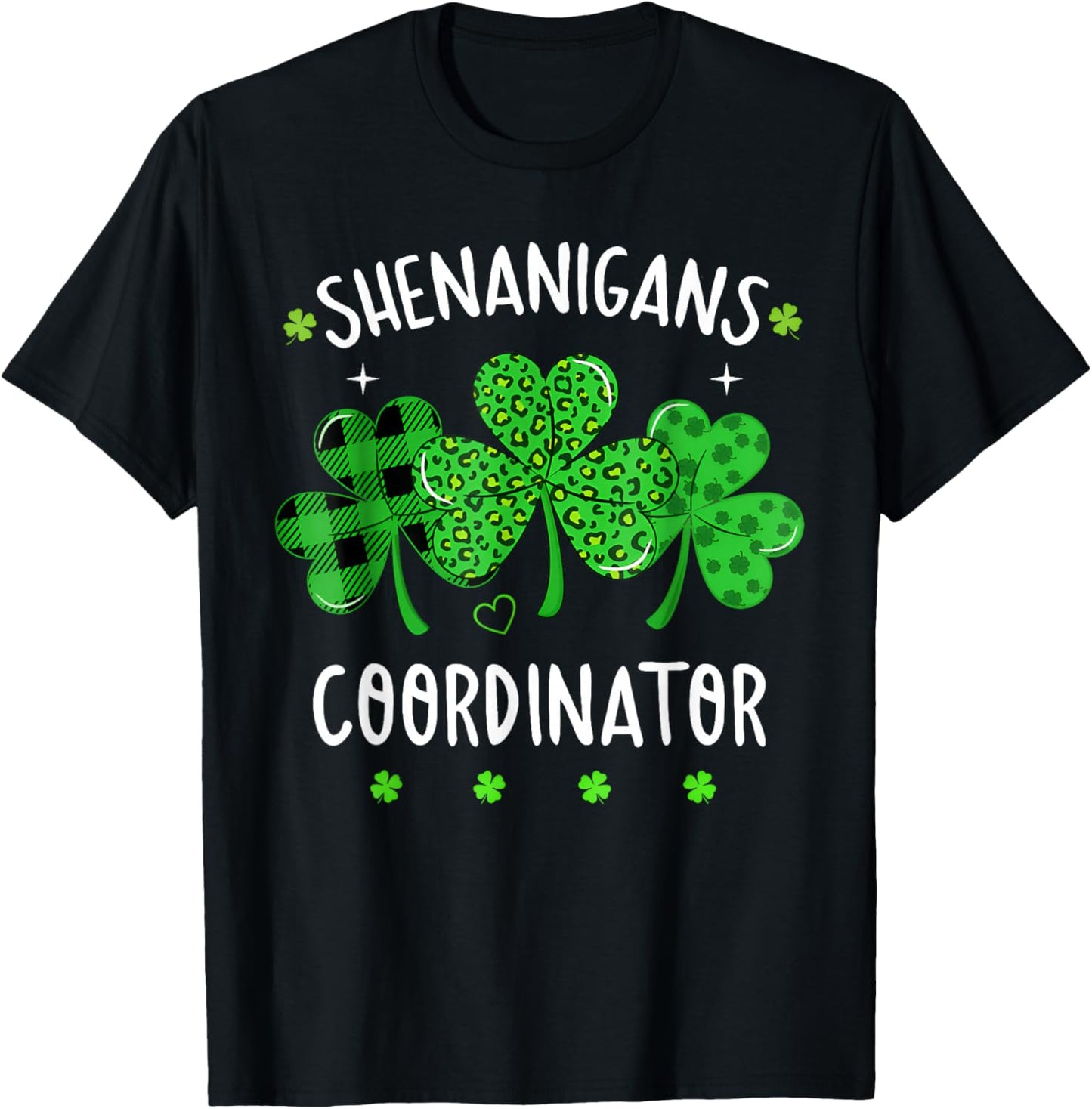Shenanigans Coordinator Funny Teacher St Patrick's Day Irish T-Shirt - T-Shirt | Black