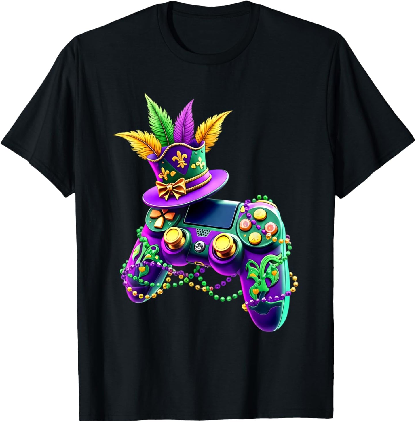 Mardi Gras Video Game Controller Jester Mask Kids Boys T-Shirt - T-Shirt | Black