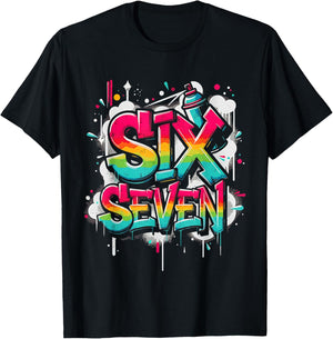 67 Graffiti Meme Funny Six Seven Gen Alpha Slang Men Boys T-Shirt - T-Shirt | Black