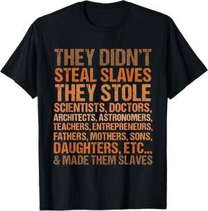 They Didn't Steal The Slave Black History Month Melanin Cute T-Shirt - T-Shirt | Black