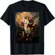 The Archangel Saint Michael Defeating Satan Vintage Painting T-Shirt - T-Shirt | Black