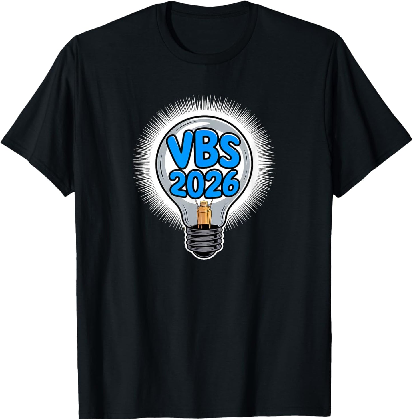 I Love VBS 2026 Vacation Bible School Shining Lightbulb T-Shirt - T-Shirt | Black