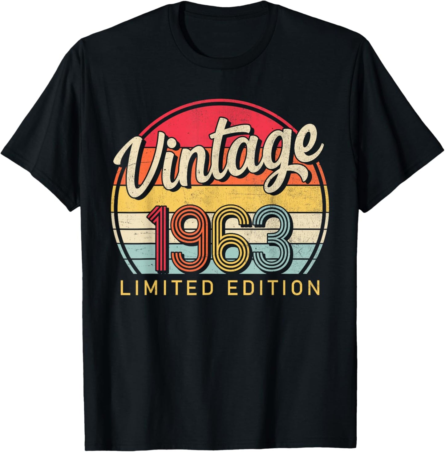 Limited Edition Retro Style 60's Born Vintage 1963 Birthday T-Shirt - T-Shirt | Black