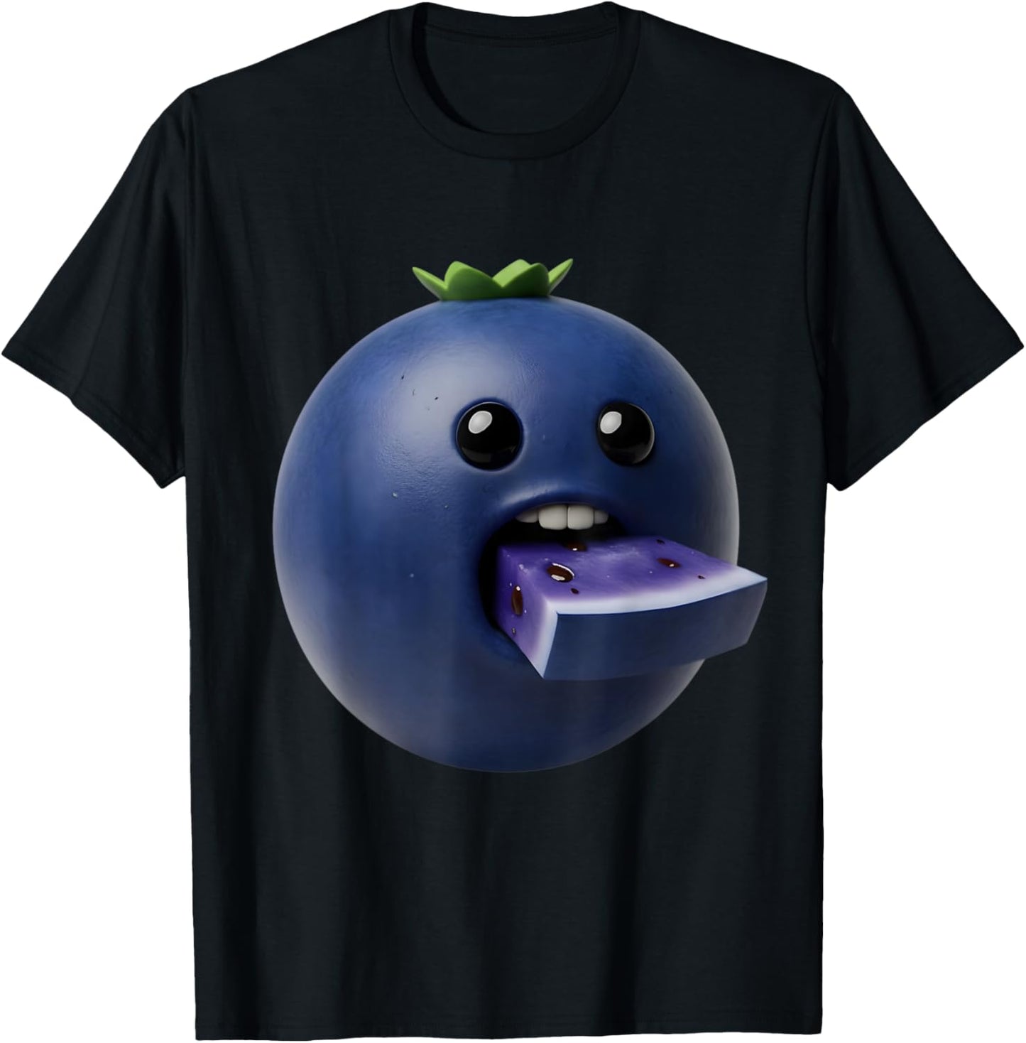 Niche Fruits Funny Blueberry Meme Brainrot Surreal T-Shirt - T-Shirt | Black