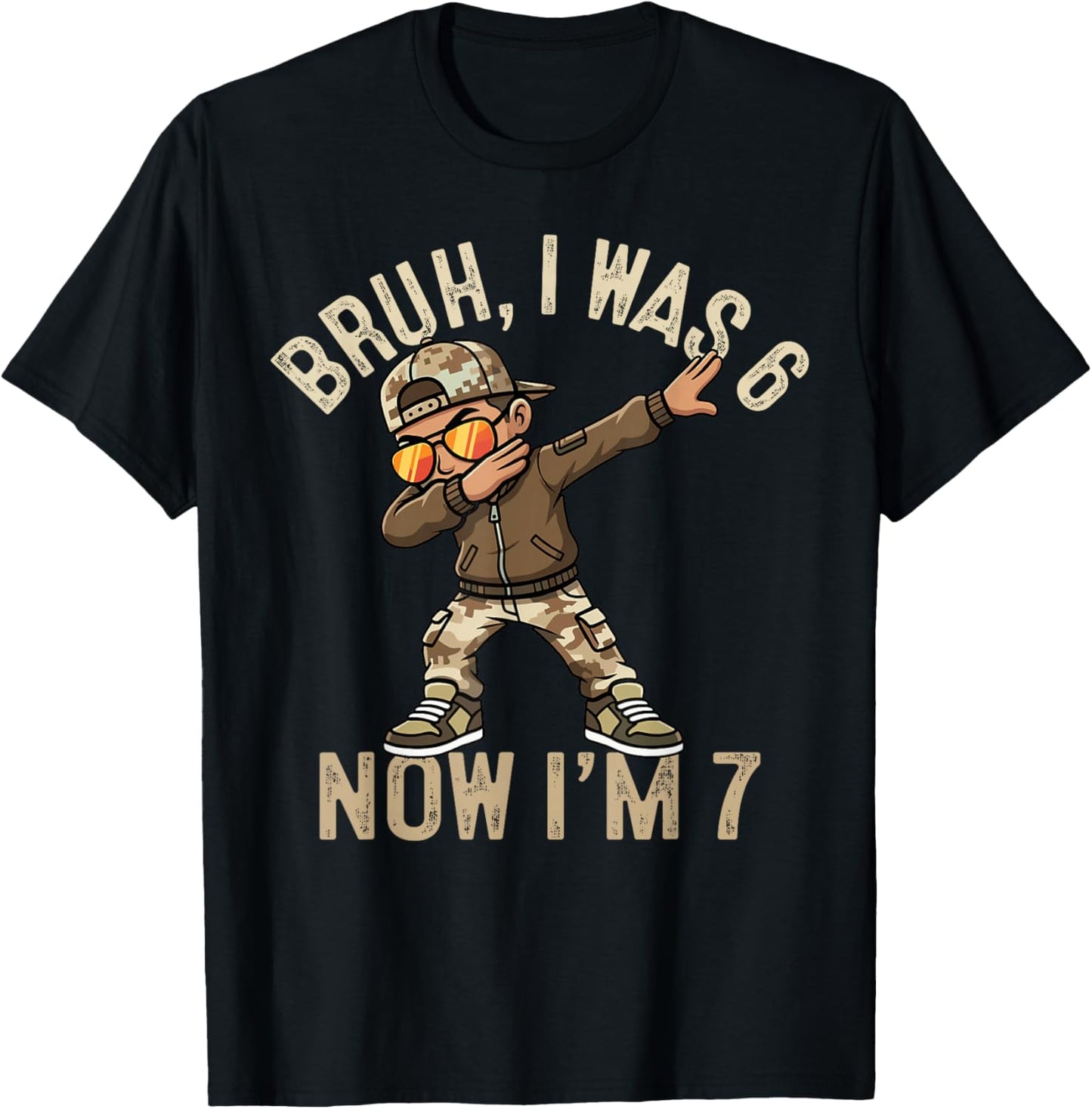 I was 6 Now I'm 7 Year Old 7th Birthday 67 Dabbing Boys Kids T-Shirt - T-Shirt | Black