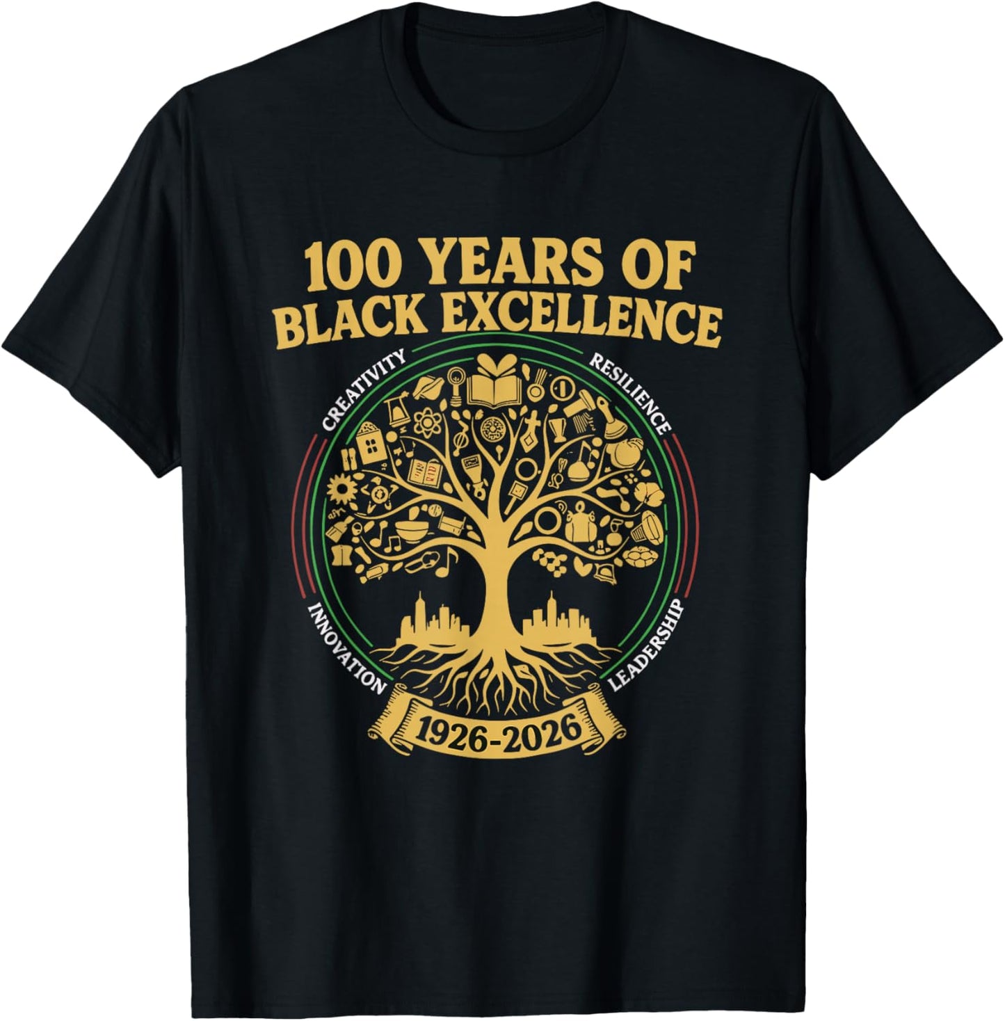 100 Years of Black Excellence Black History Month T-Shirt - T-Shirt | Black