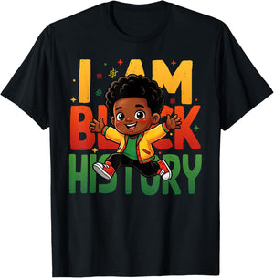 Bruh I Am Black History Month Black Child Magic Afro Kid Boy T-Shirt - T-Shirt | Black