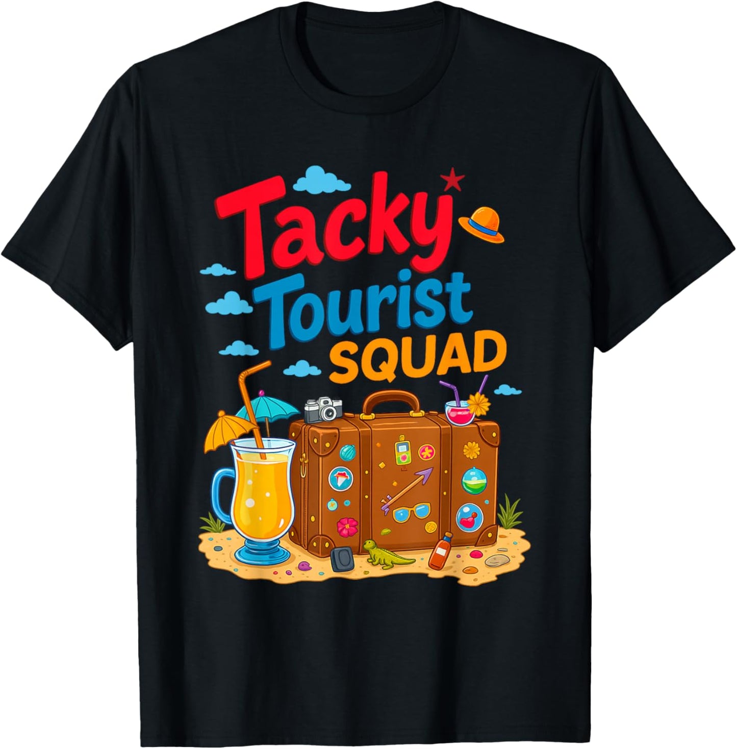 Tacky Tourist Squad Outfit Tacky Tourist Costume Idea Tacky T-Shirt - T-Shirt | Black