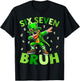 Six Seven Bruh St Patricks Day Shirt Dabbing Leprechaun Kids T-Shirt - T-Shirt | Black