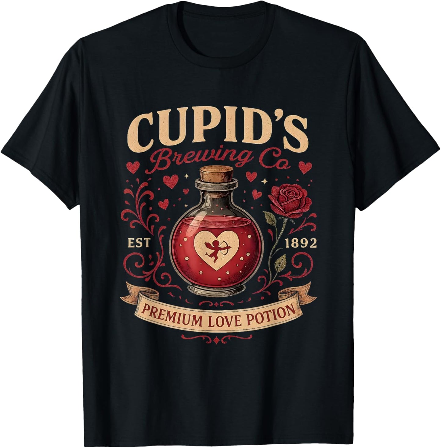 Retro Trendy Valentine Funny Even Cupid Need A Margarita T-Shirt - T-Shirt | Black