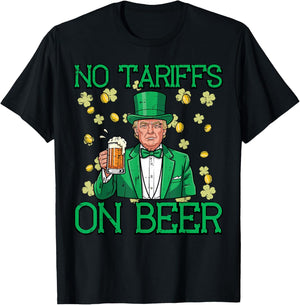 St Patricks Day Trump No Tariffs Saint Paddys Men Women T-Shirt - T-Shirt | Black