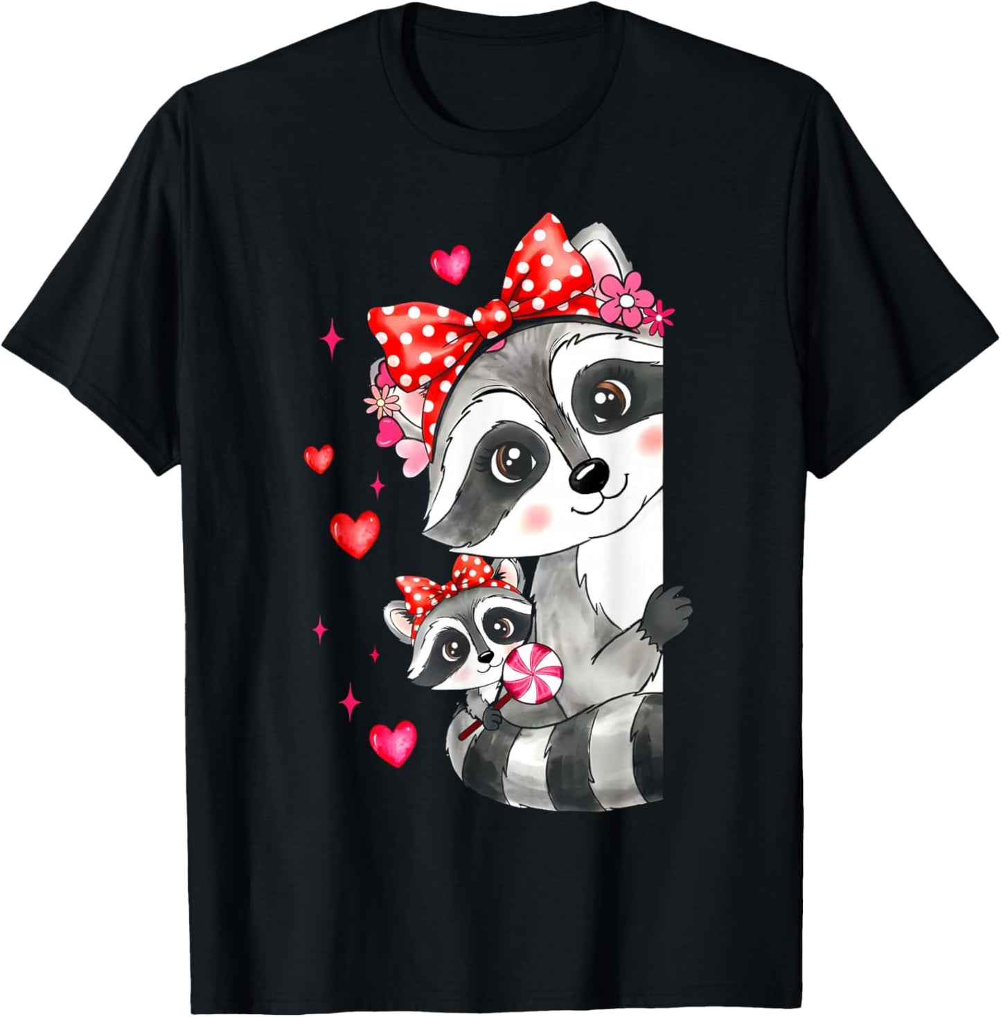 Raccoon Valentines Feral Trendy Sarcastic Humor Men Women T-Shirt - T-Shirt | Black