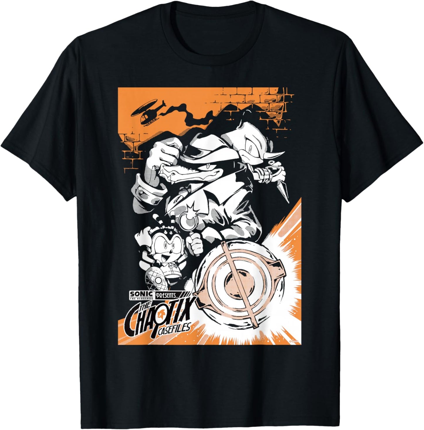 Sonic The Hedgehog Chaotix Casefiles Main Art T-Shirt - T-Shirt | Black