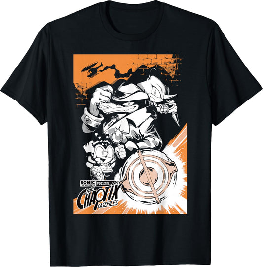 Sonic The Hedgehog Chaotix Casefiles Main Art T-Shirt - T-Shirt | Black