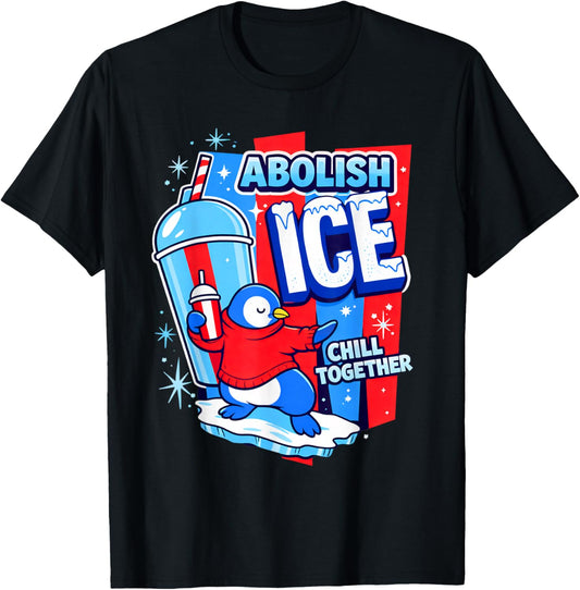 Abolish The Ice Penguin Funny Summer Chill Mode T-Shirt - T-Shirt | Black