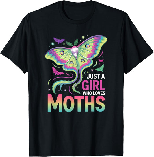 Girls Moth T-Shirt - T-Shirt | Black