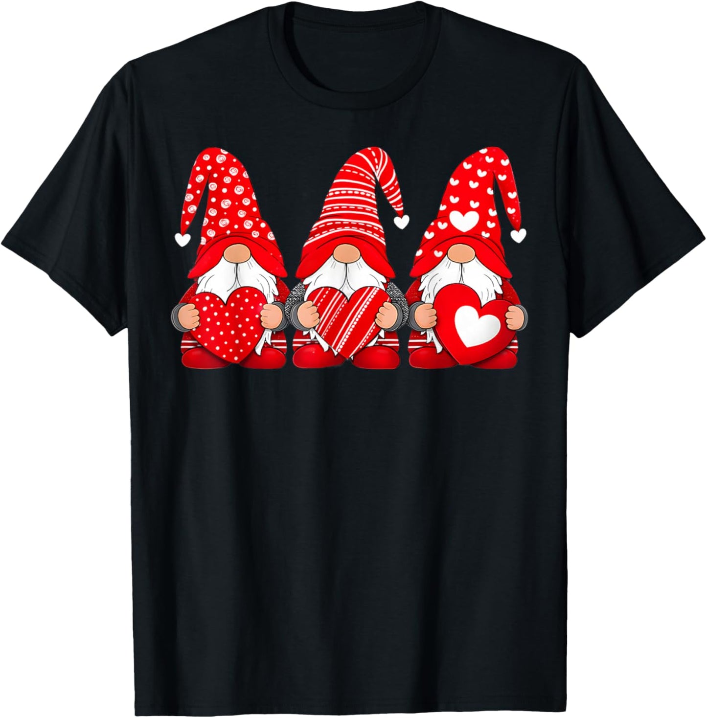 Happy Valentine's Day Boyfriend Girlfriend Gnome Couple T-Shirt - T-Shirt | Black
