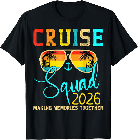 Squad Crew Cruise 2026 Summer Vacation Matching Family Group T-Shirt - T-Shirt | Black