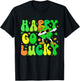 Funny St Patrick's Day Happy Go Lucky Shamrock Cute Dabbing T-Shirt - T-Shirt | Black