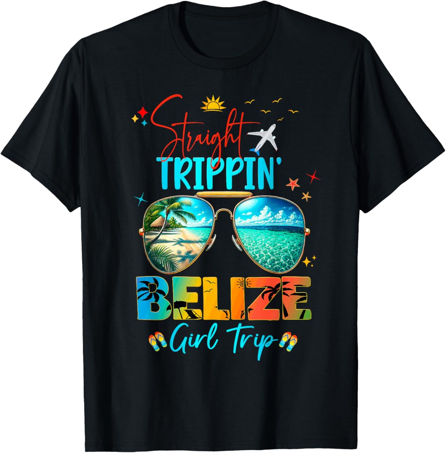 Belize Vacay Straight Trippin' Birthday Cruise T-Shirt - T-Shirt | Black