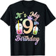 It's My 9th Birthday Bubble Boba Tea Party 9 Year Old Girls T-Shirt - T-Shirt | Black