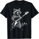Vintage Raccoon Rock Music Playing Guitar Men Women T-Shirt - T-Shirt | Black