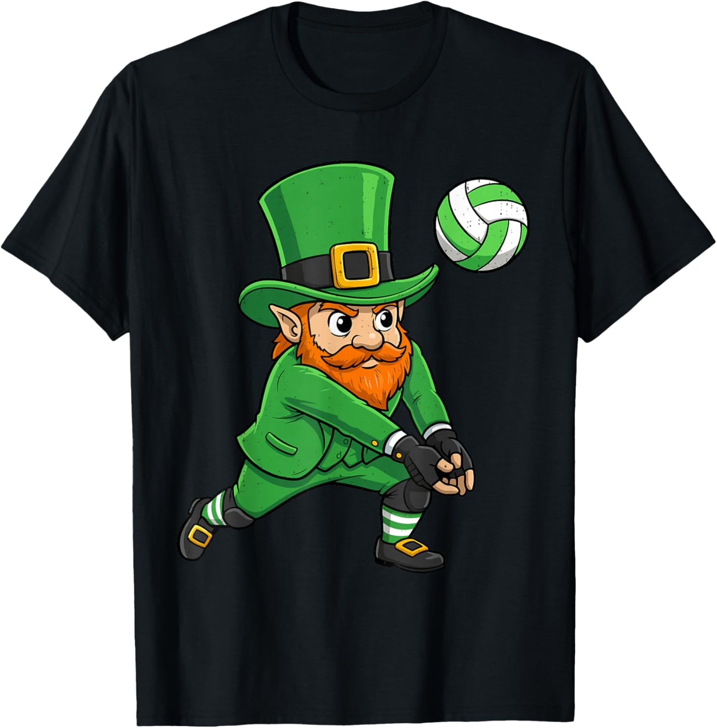 Leprechaun Volleyball Green St Patricks Day Sport Boy Kids T-Shirt - T-Shirt | Black
