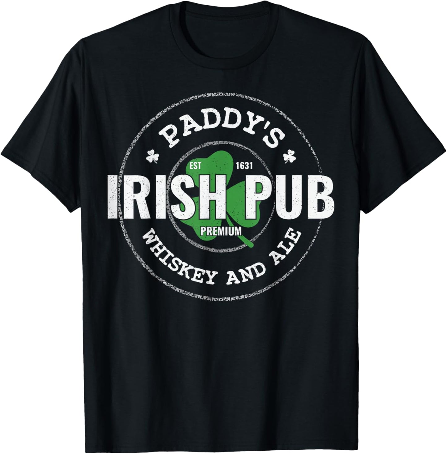 Paddy's Irish Pub Whiskey Beer Ireland St Patrick's Day T-Shirt - T-Shirt | Black