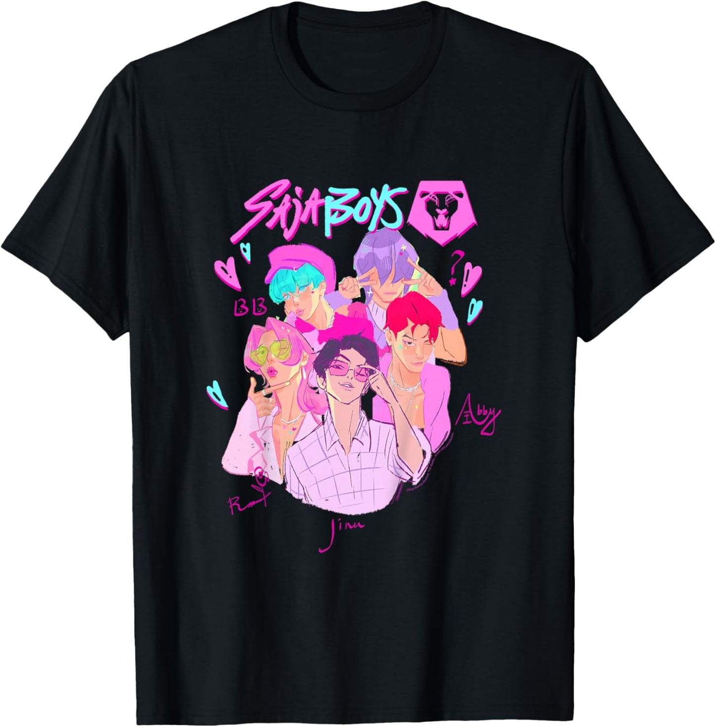 Kpop Demon Hunters Halloween Saja Boys Demon Group Portrait T-Shirt - T-Shirt | Black
