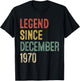 Legend December 1970 55th Birthday Men Women 55 Year Old T-Shirt - T-Shirt | Black