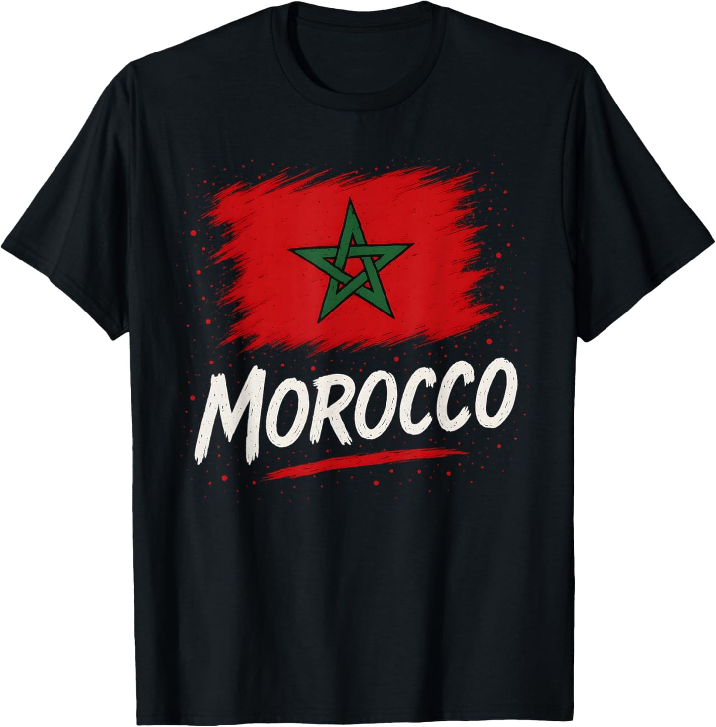 Morocco Moroccan Flag T-Shirt - T-Shirt | Black