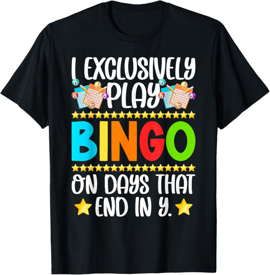 Bingo Lover Funny Bingo Player Bingo Enthusiasts T-Shirt - T-Shirt | Black
