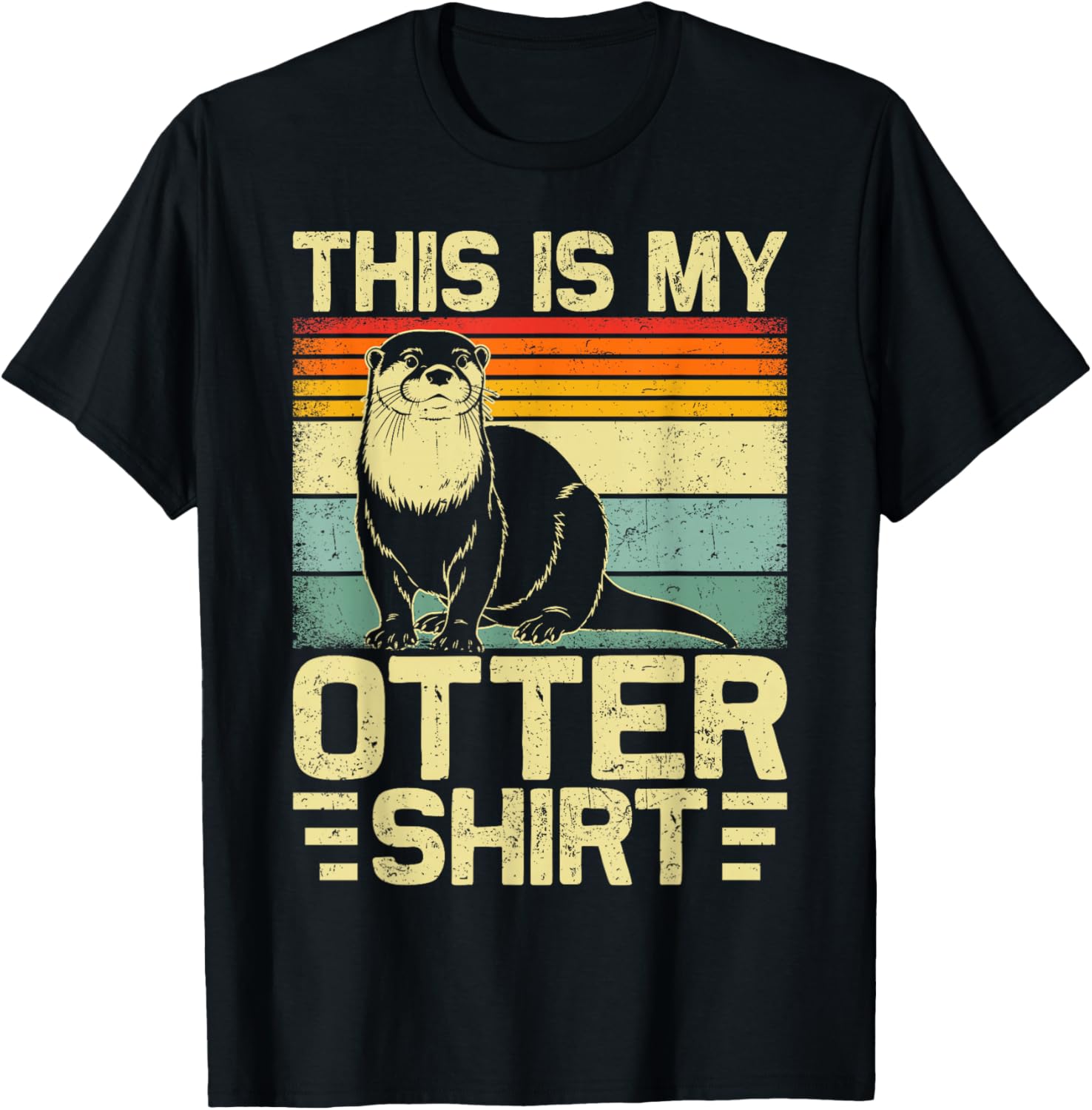 Cute Otter Art Women Sea Otters Animal Lover T-Shirt - T-Shirt | Black