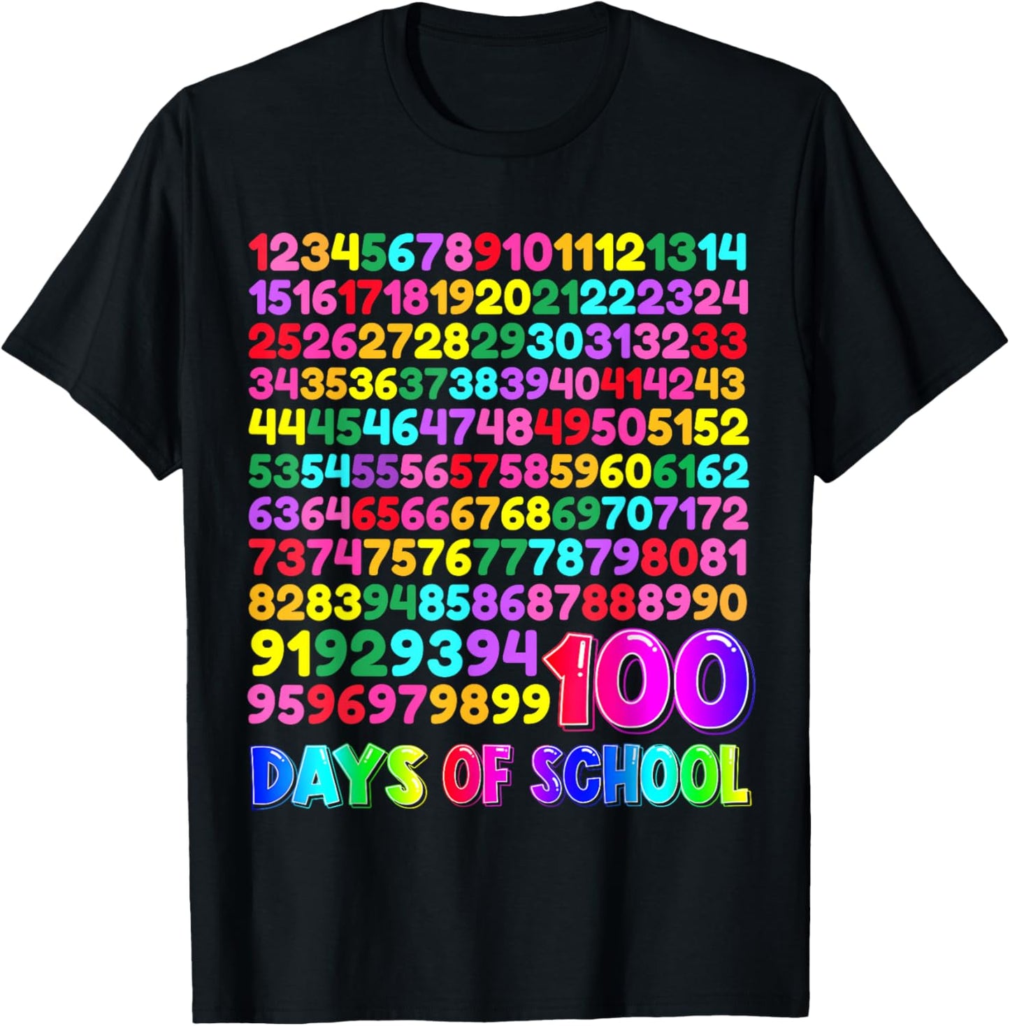 100th Day School Numbers Counting Celebration T-Shirt - T-Shirt | Black