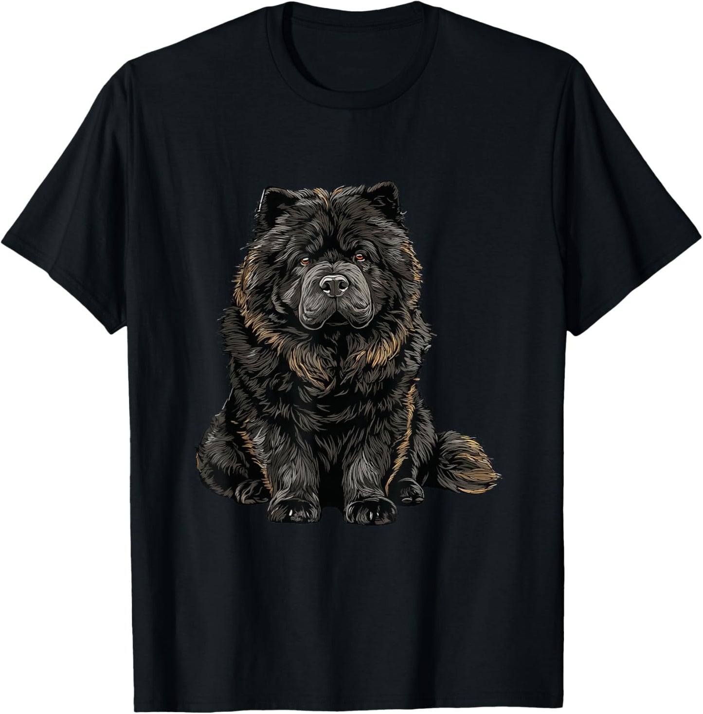 Black Chow Chow Dog Illustration T-Shirt - T-Shirt | Black