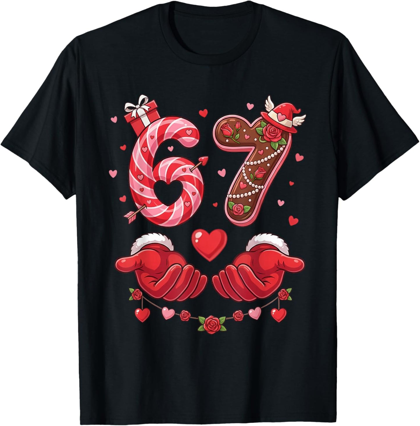 67 Valentine 6 7 Bruh Six Seven Meme Kids Boys Girls T-Shirt - T-Shirt | Black