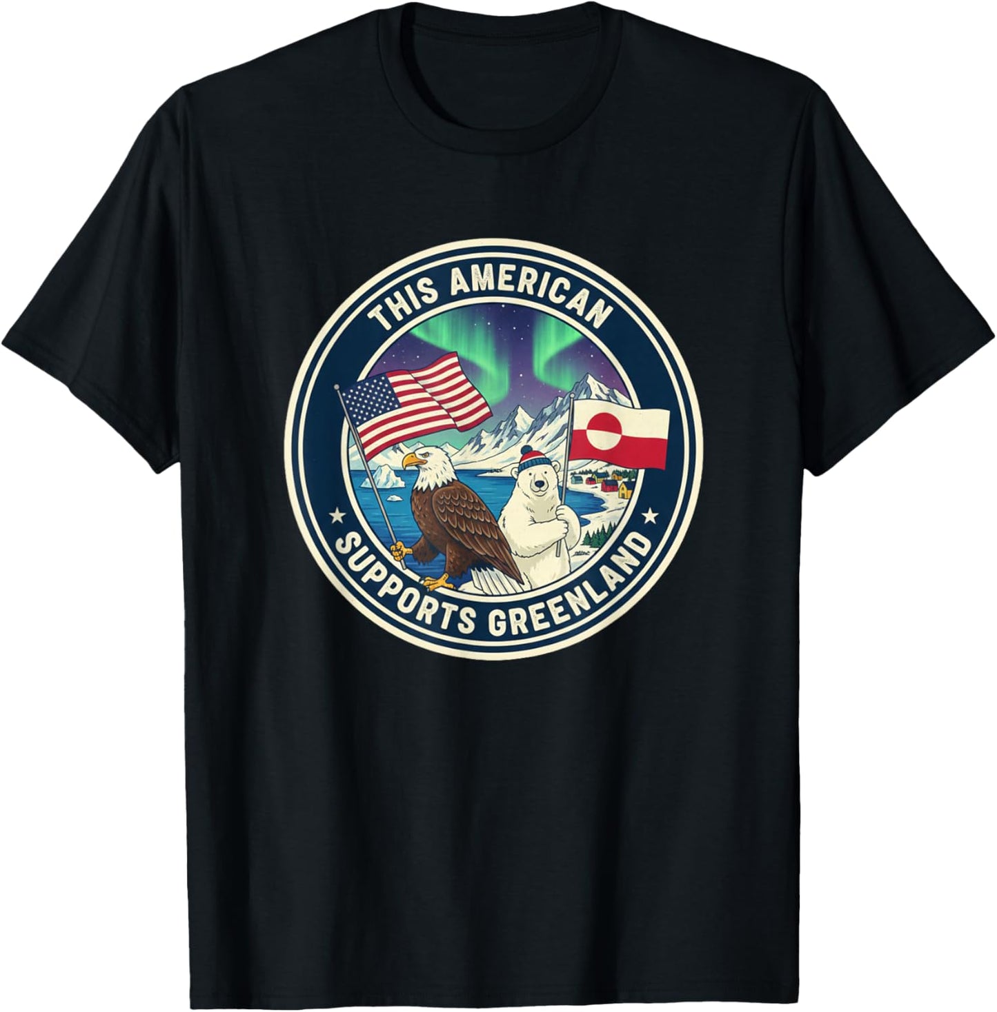 This American Supports Greenland T-Shirt - T-Shirt | Black