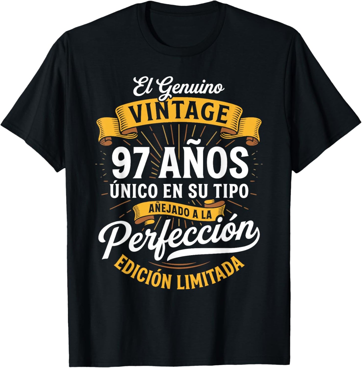 Vintage 97th Birthday Men Funny 97 Birthday Spanish T-Shirt - T-Shirt | Black