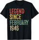 Legend February 1946 80th Birthday Men Women 80 Year Old T-Shirt - T-Shirt | Black