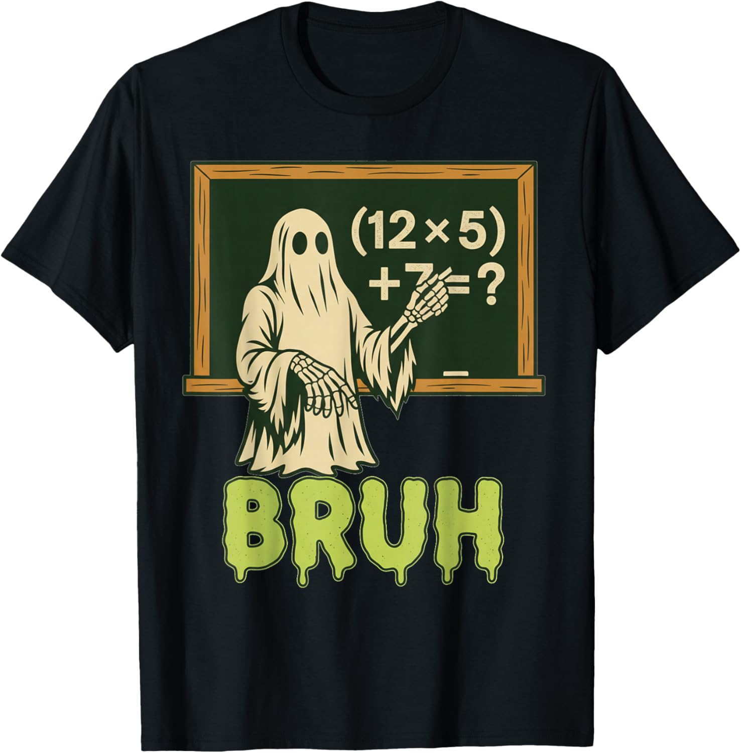 67 Teacher Halloween Ghost Six Seven Meme Brainrot Math Joke T-Shirt - T-Shirt | Black