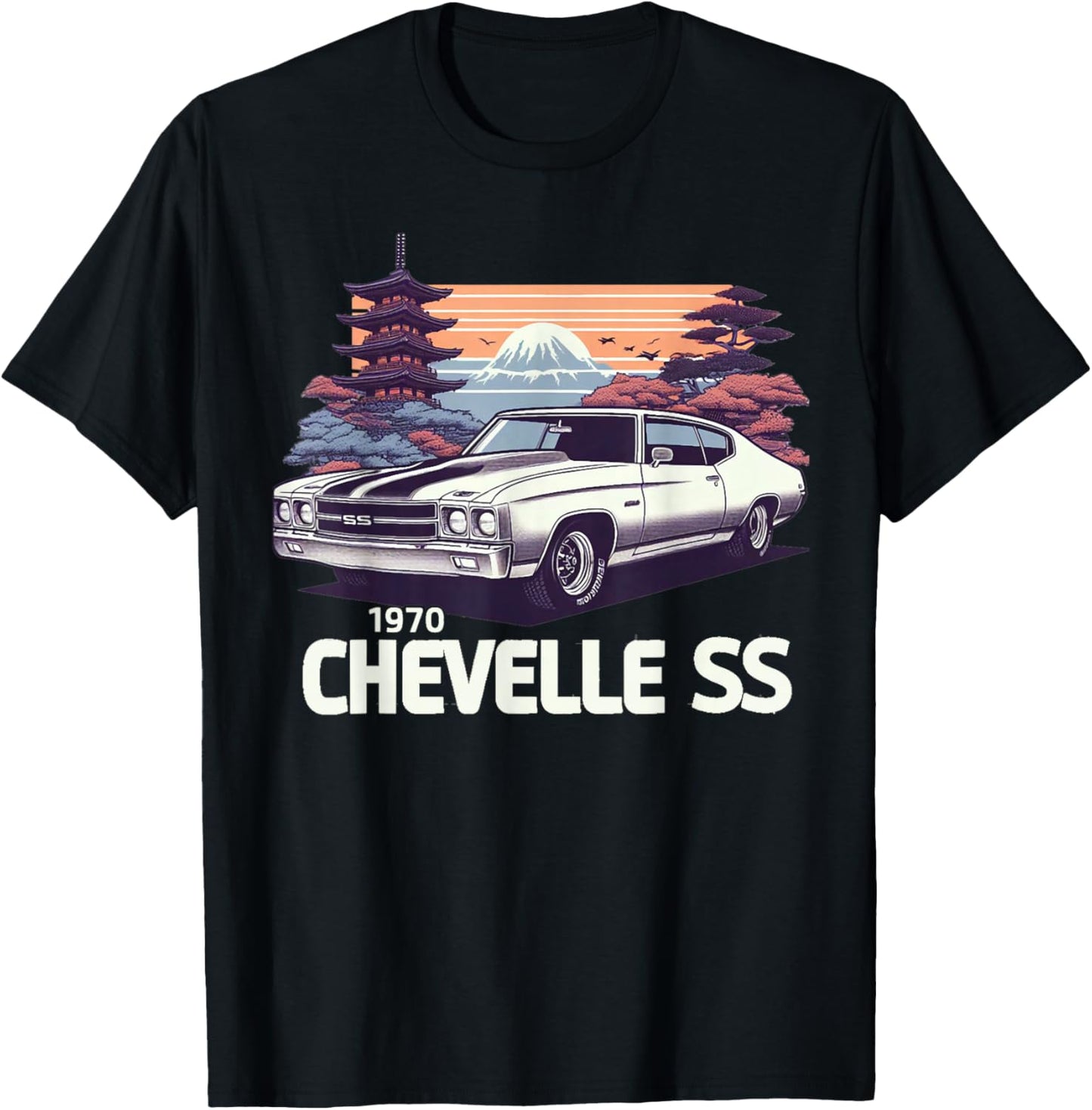 Vintage 1970 Chevelle 70 Classic American Muscle Car Hot Rod T-Shirt - T-Shirt | Black