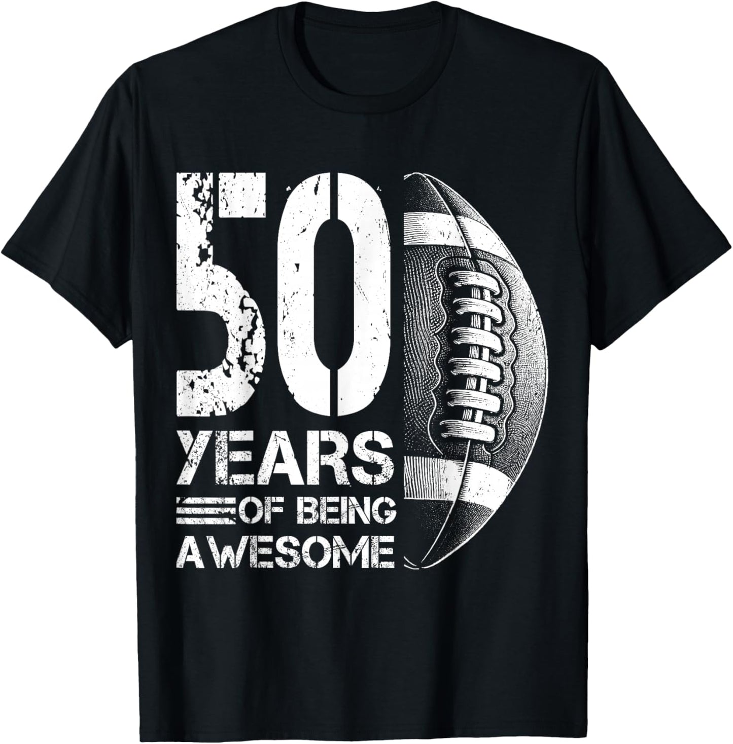50th Birthday American Football 50 Years Old Man Woman T-Shirt - T-Shirt | Black
