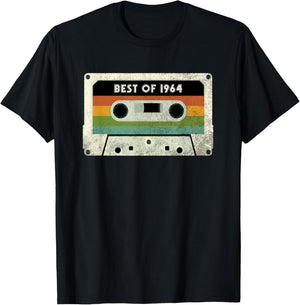 62th Birthday Gift 62 Years Old Men Women Retro Vintage 1964 T-Shirt - T-Shirt | Black
