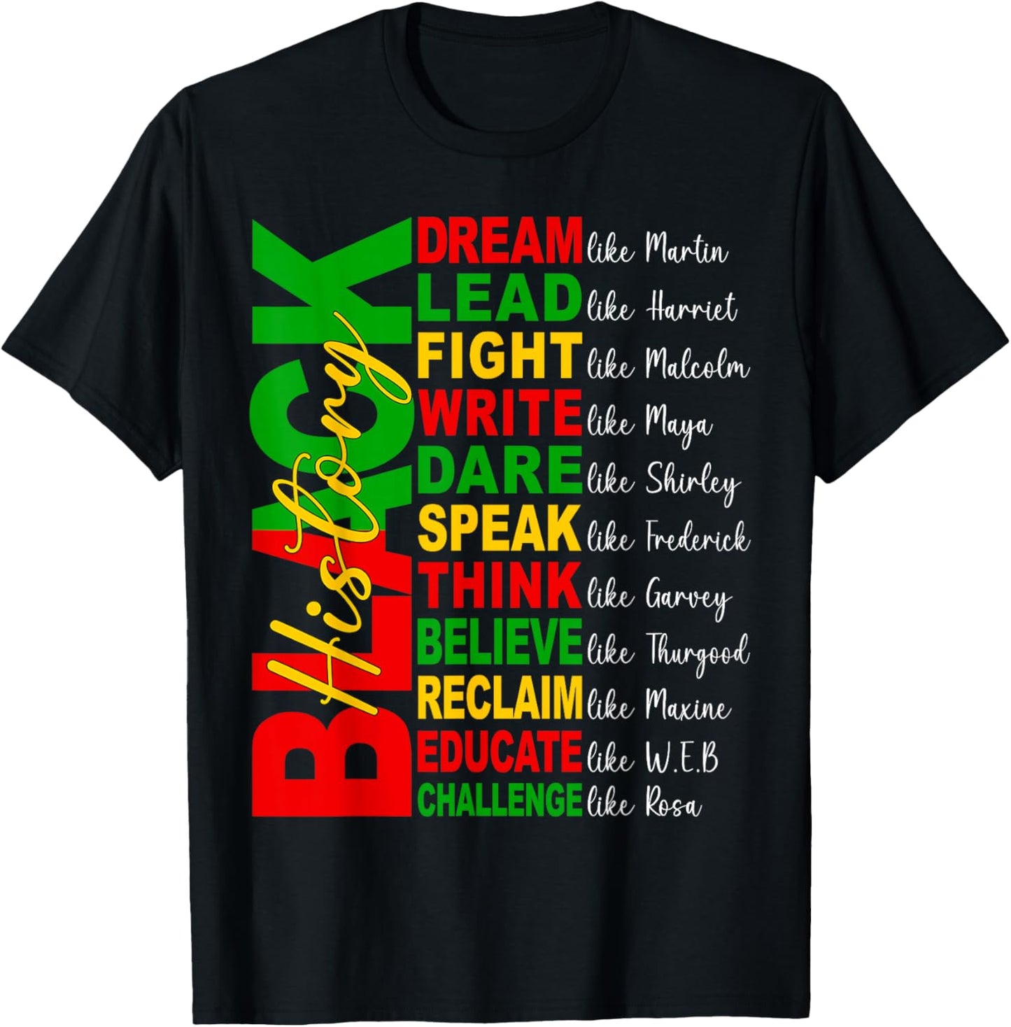 Black History Month Dream Lead Write Dare Men Women Kid T-Shirt - T-Shirt | Black