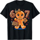 6 7 Christmas Leopard Gingerbread T-Shirt - T-Shirt | Black