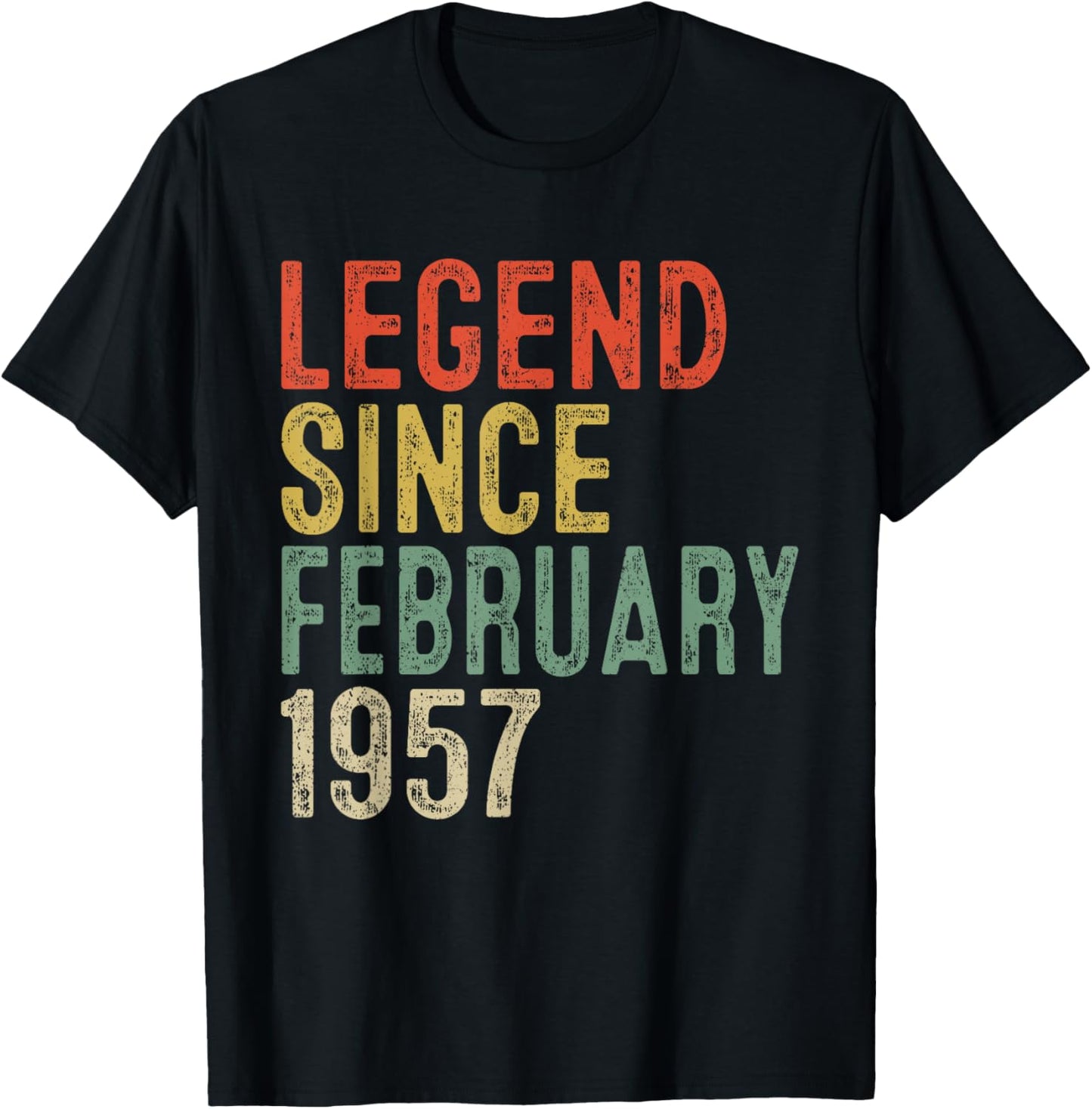 Legend Since February 1957 69th Birthday Gifts 69 Year Old T-Shirt - T-Shirt | Black